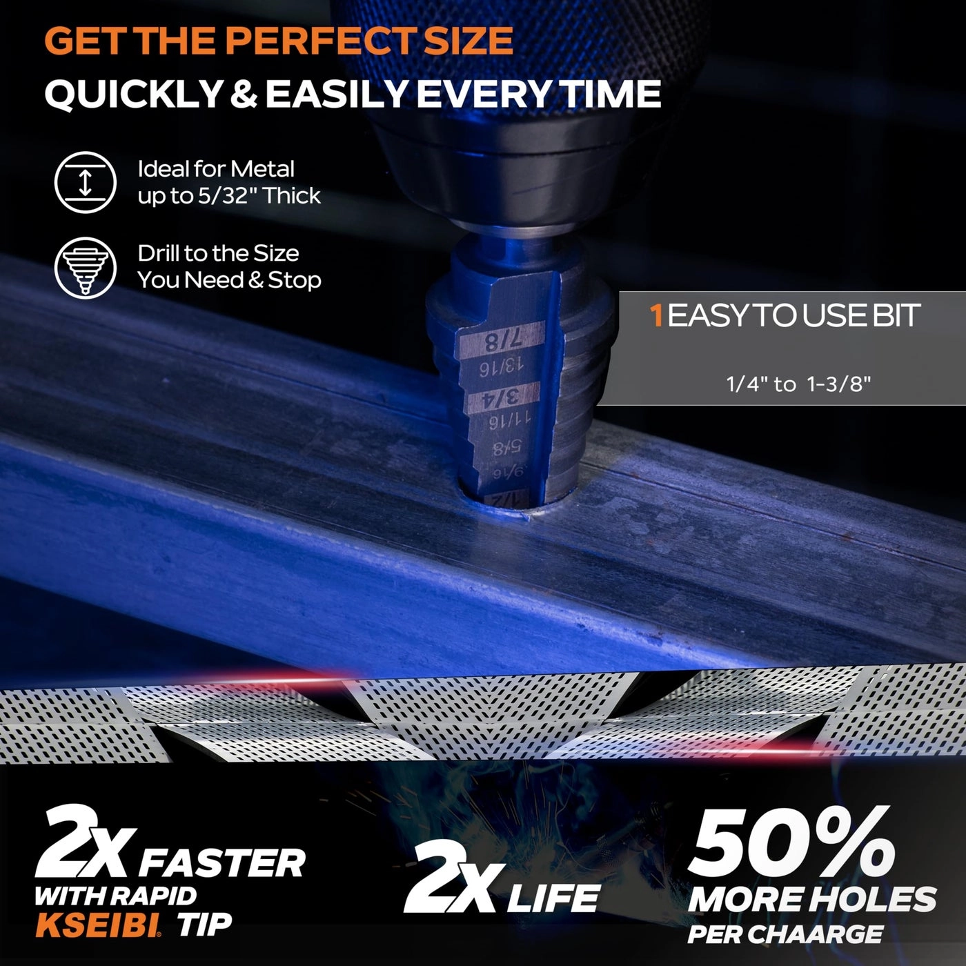 Step Drill Bit Set - HSS 1/4-1 3/8"