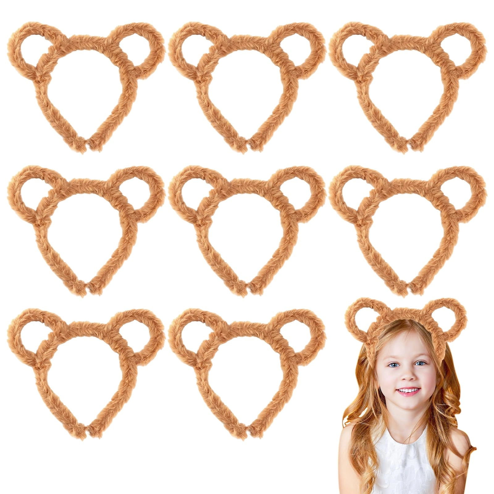 TAGMEIU Bear Ears Bear Ears Headband - Bear 8 Pcs Child One Size