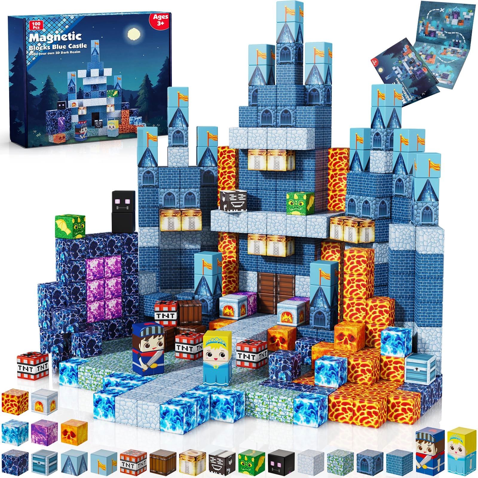 Annexfun Blue Brick Castle - 100pcs