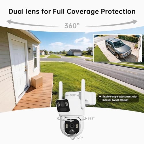 Dual Lens Solar Security Camera 2K