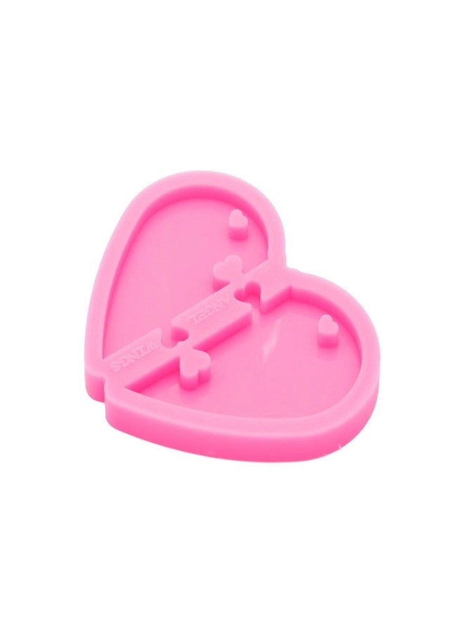 Split Heart Silicone Mold - Necklace Keychain Resin Polymer Clay