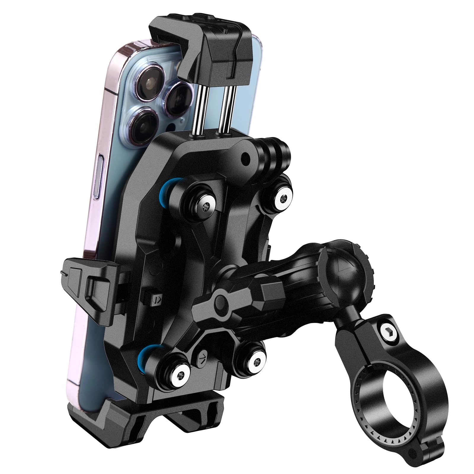 Anti-Theft Motorcycle Phone Mount - Handlebar 360 Rotation 4.0-7.0 Inch Smartphones