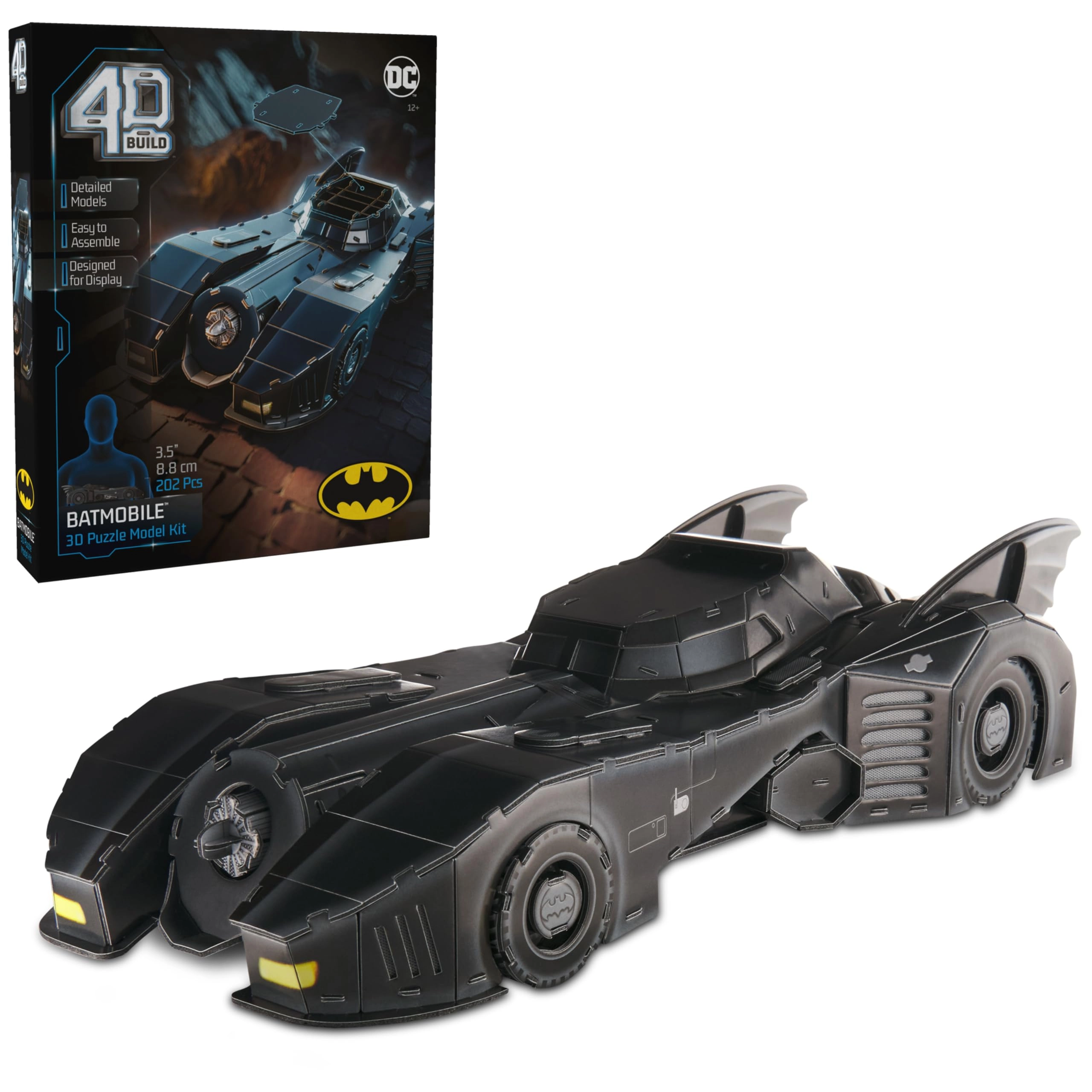 Spin Master DC Batman Retro Batmobile - 3D Model Kit with Stand