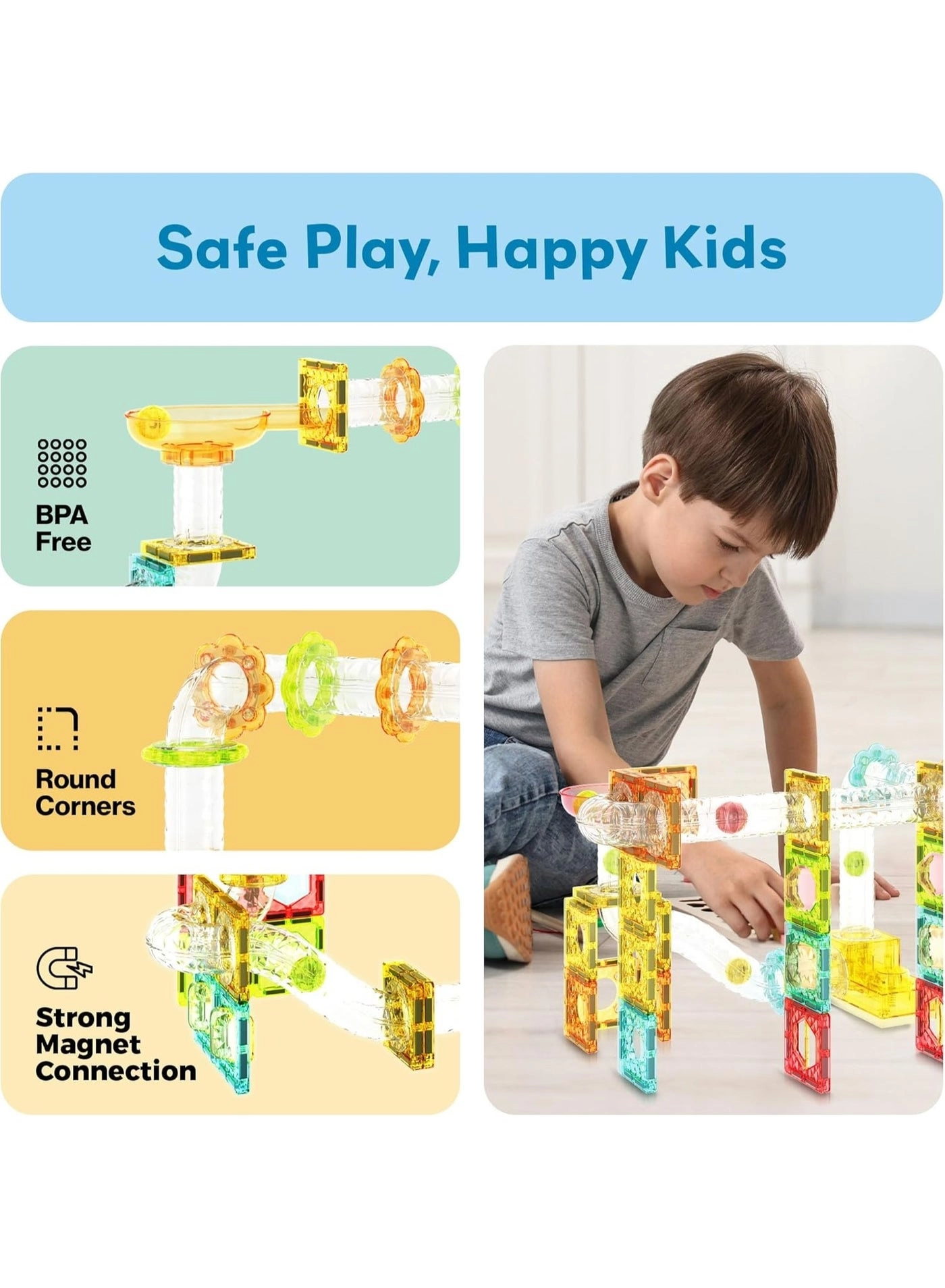 Magnetic Marble Run - 100 pcs