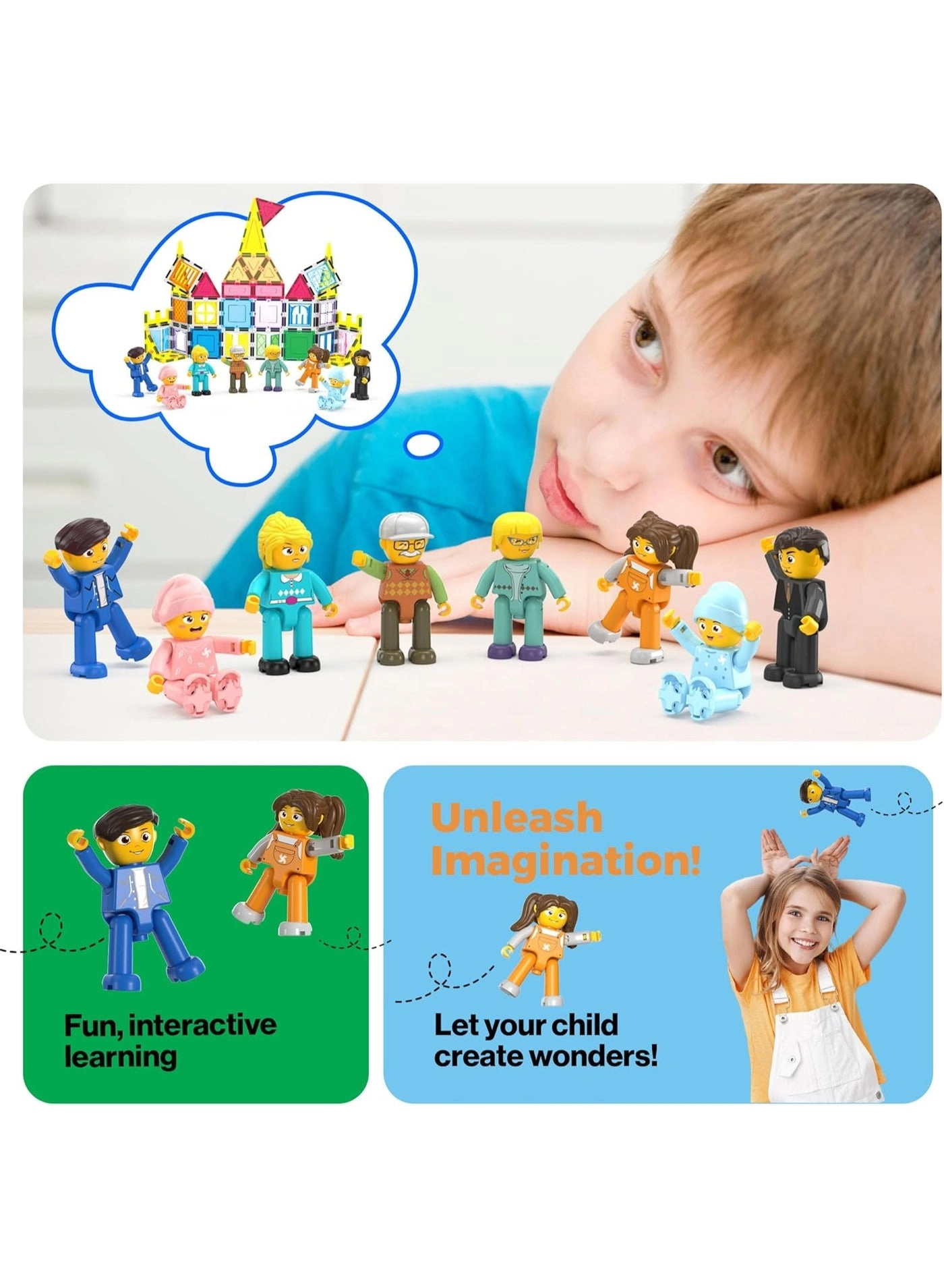 Magnetic Family Character Figures - 8pcs