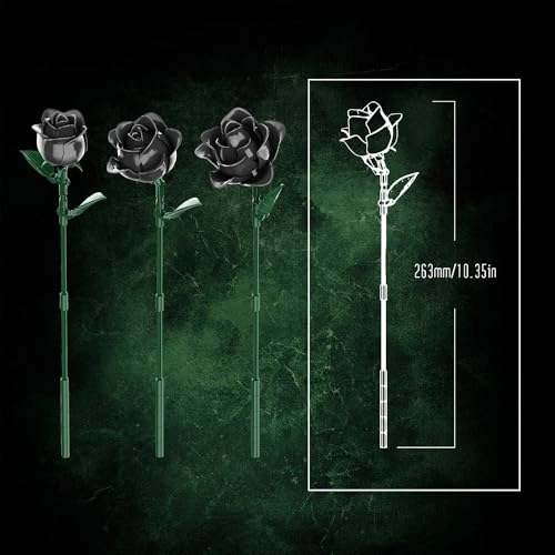 Dark Rose Building Blocks Flower Set - 585 pcs