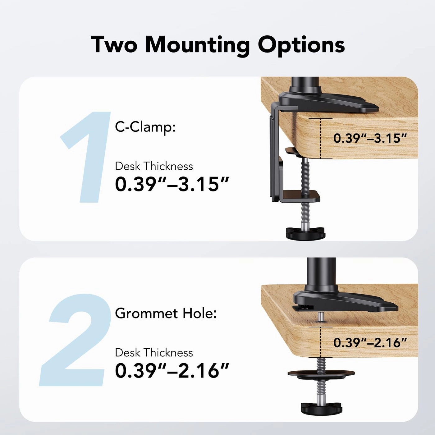 Monitor Arm with Laptop Tray - 13 to 27 Inch VESA 75/100