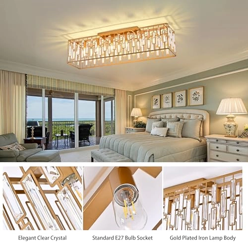 Modern Crystal Ceiling Light - Dimmable
