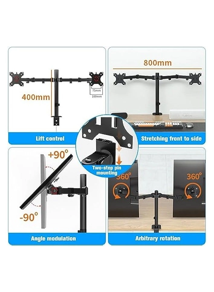 Dual LCD Monitor Desk Mount Stand - 2 27in