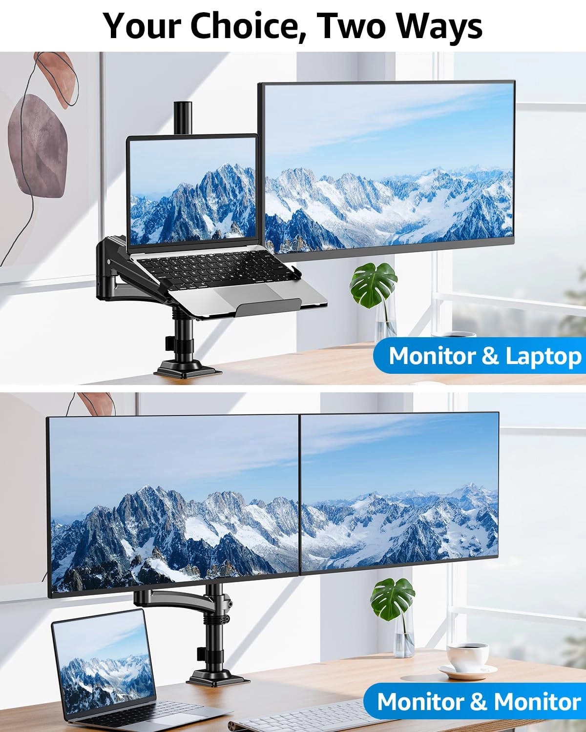 Laptop and Monitor Desk Mount - 32"
