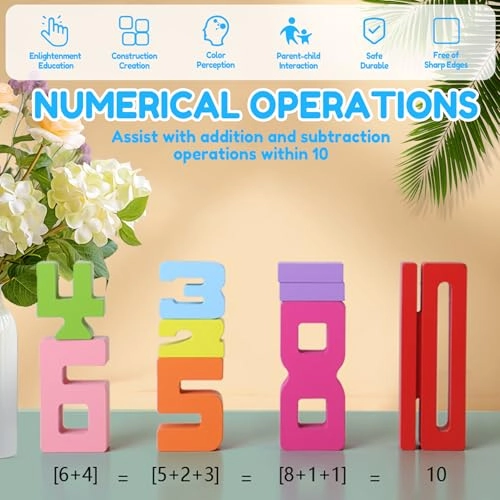 Wooden Number Building Blocks - 3+ Years Old 20 pieces