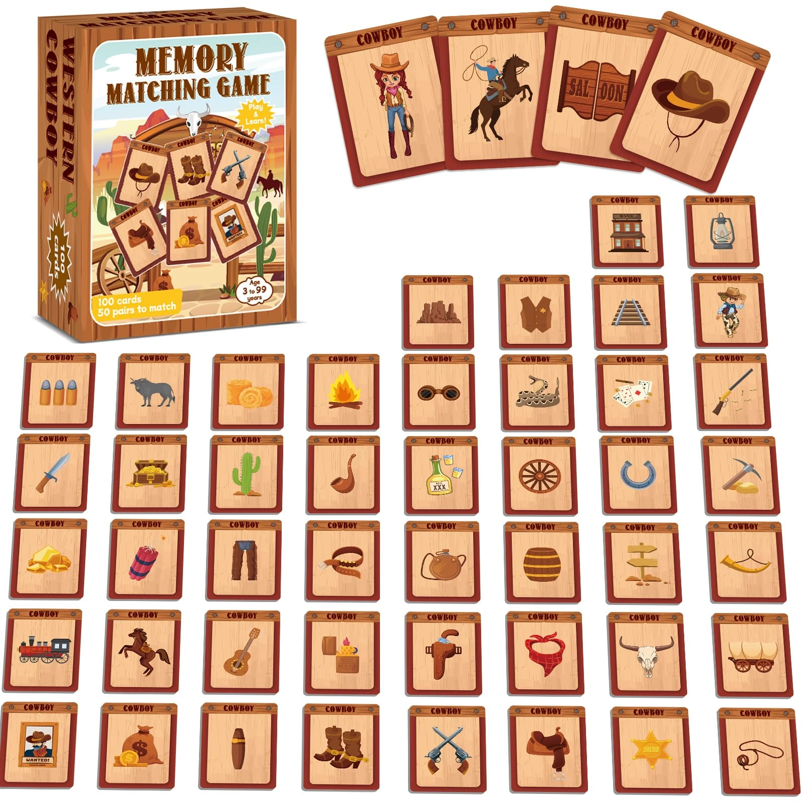 gisgfim Memory Matching Game - 100 pieces 3 years and up