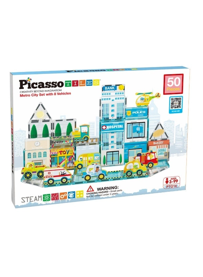 Magnetic 3D Metro City Set - Vehicle 50pcs