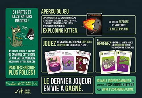 Exploding Kittens: Zombie Kittens - Card Game (French)