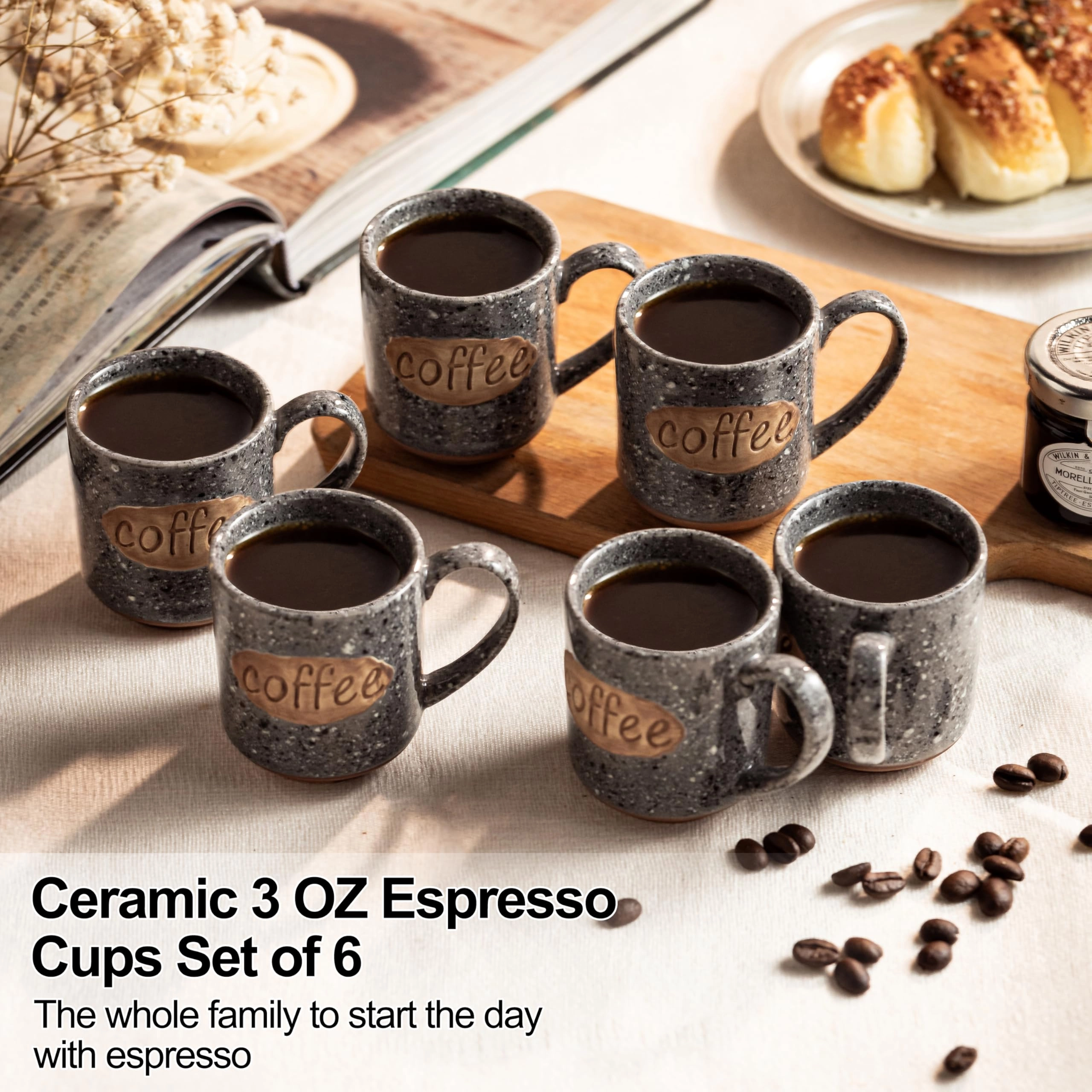 Mini Demitasse Cup - 6 pcs - coffee design