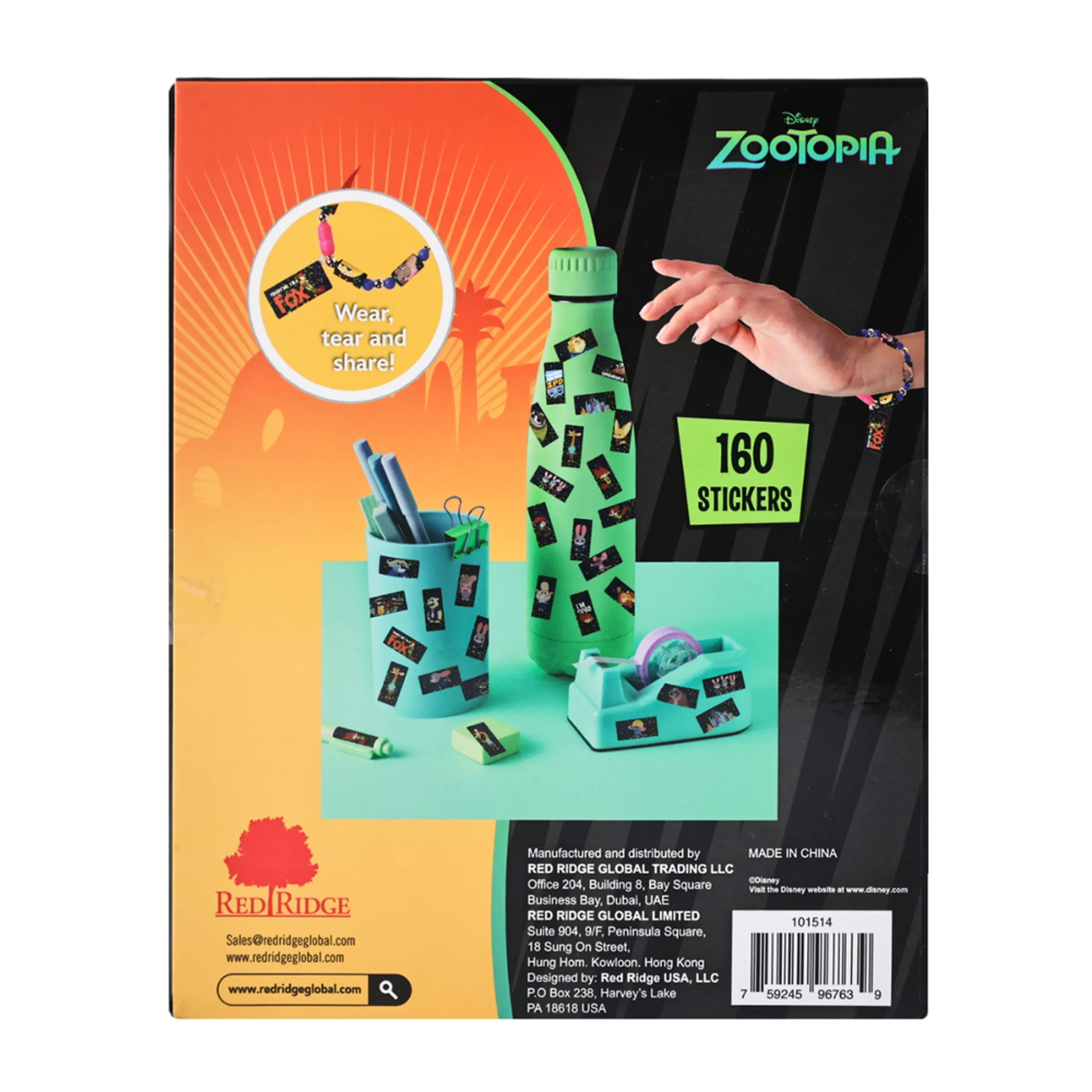 Zootopia Holographic Sticker Bead Bracelet Making Craft Set - 160pc Heart-Shaped Multicolor