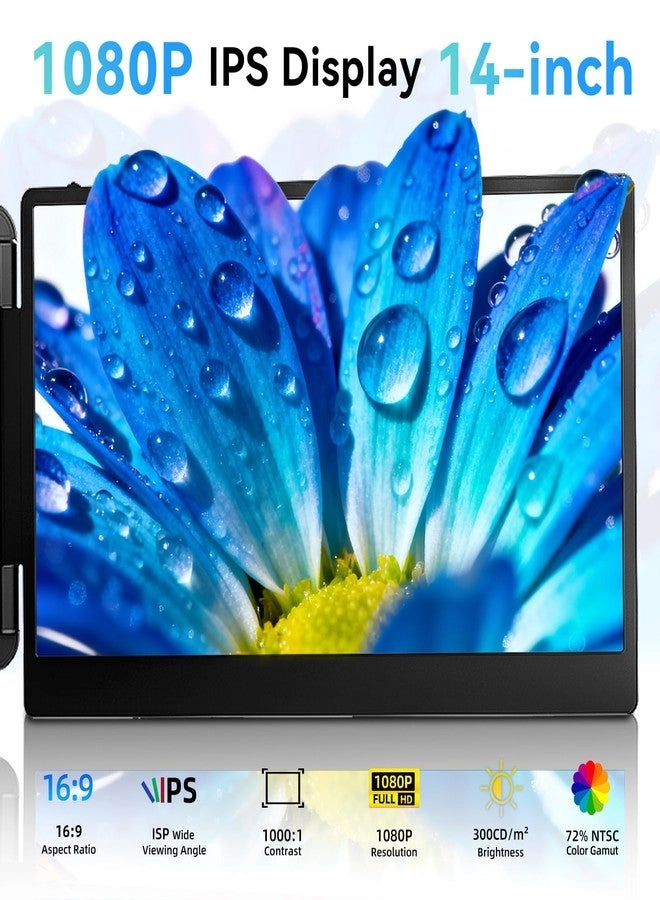 Laptop Screen Extender Monitor - Dual 14 inch IPS FHD 1080P