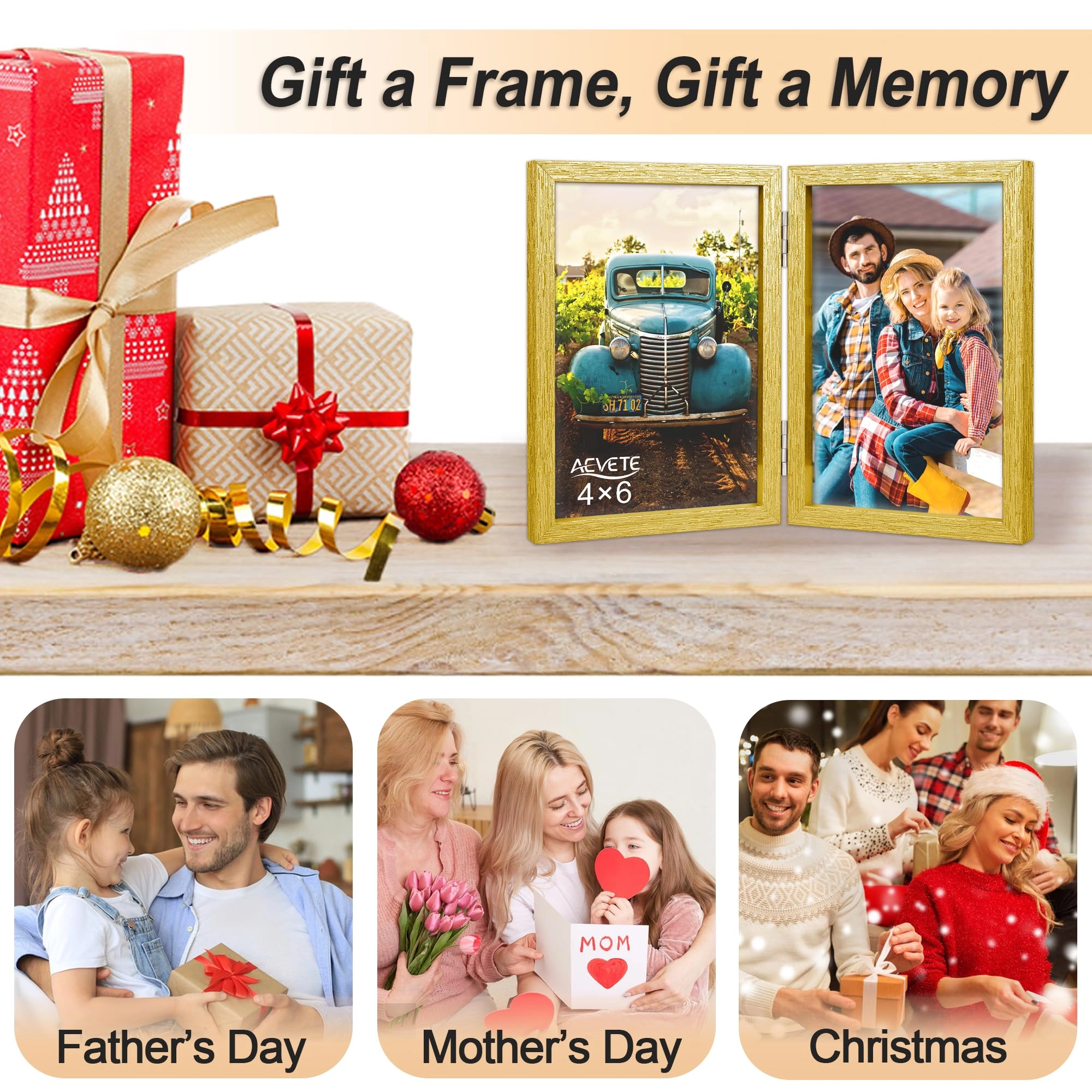 Double Picture Frame - 4x6 in two