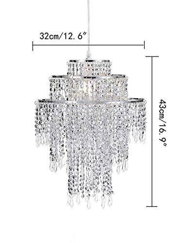 Chandelier Light Shade - 32 cm 3 Tiers Clear
