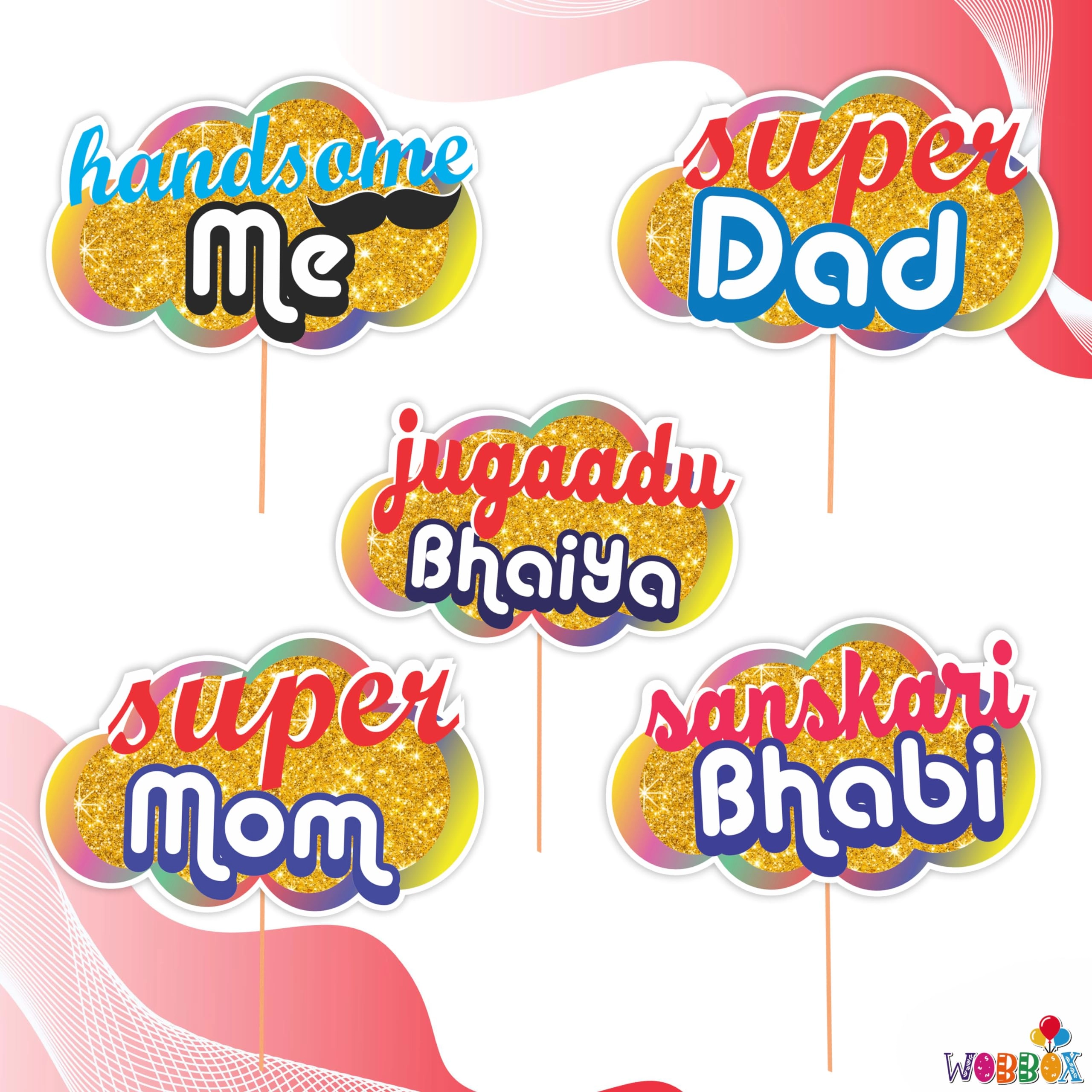 Photo Booth Party Props - 18 Pieces Birthday Wedding