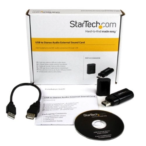 USB Sound Card - 3.5mm Audio Adapter Black