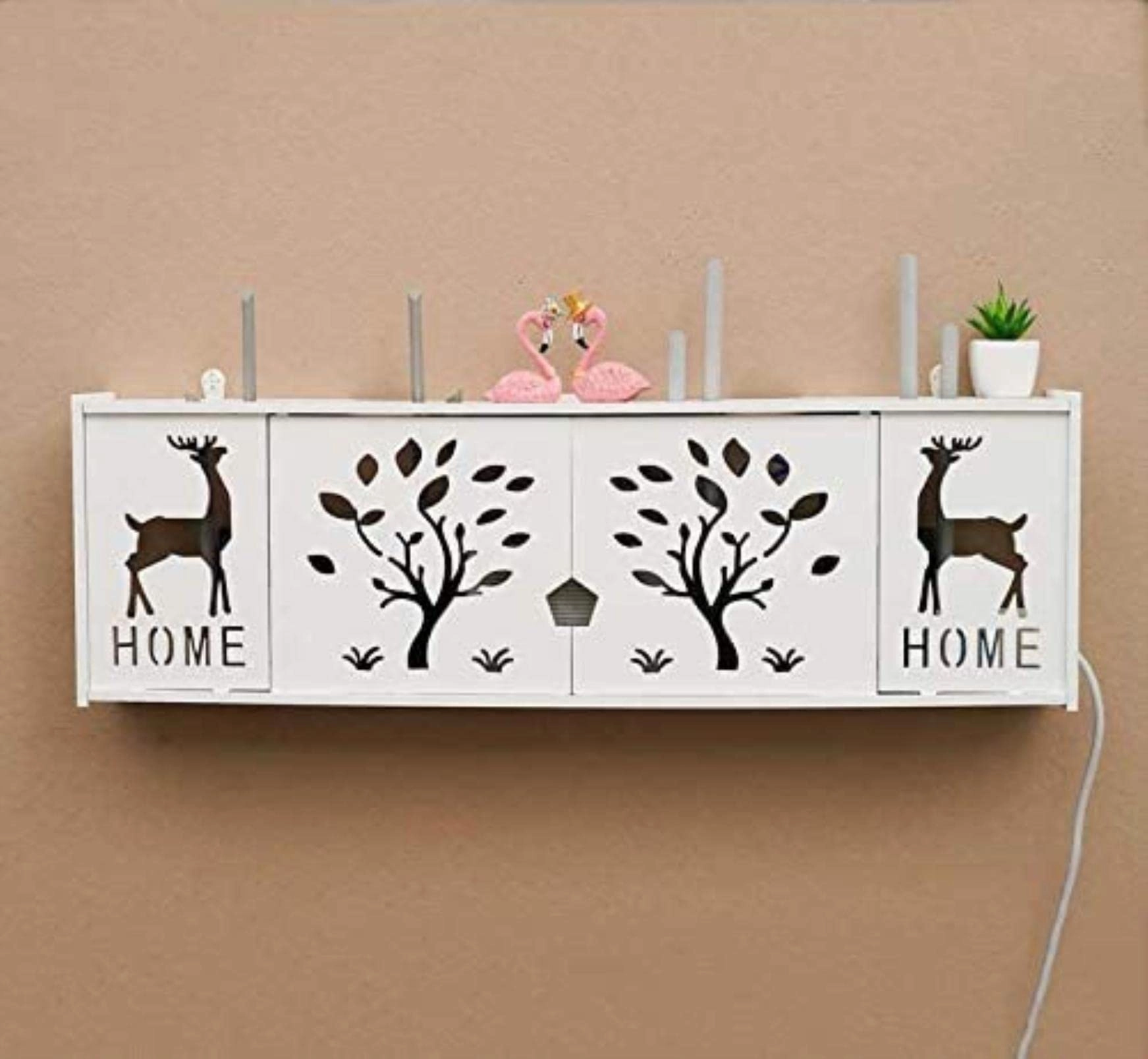 RYUMD Wireless Wifi router storage box - PVC panel oversized double door frame