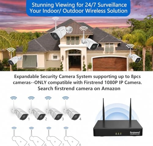 Security Camera System - 4 pcs 8CH 2MP
