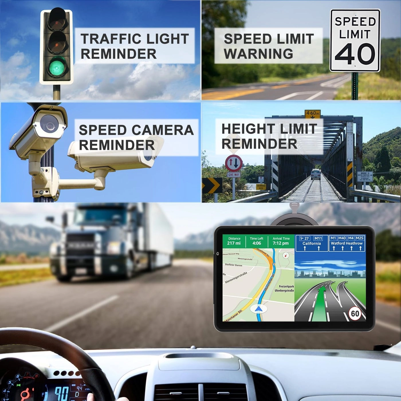 GPS Navigator - 7 inch Free Lifetime Map Updates