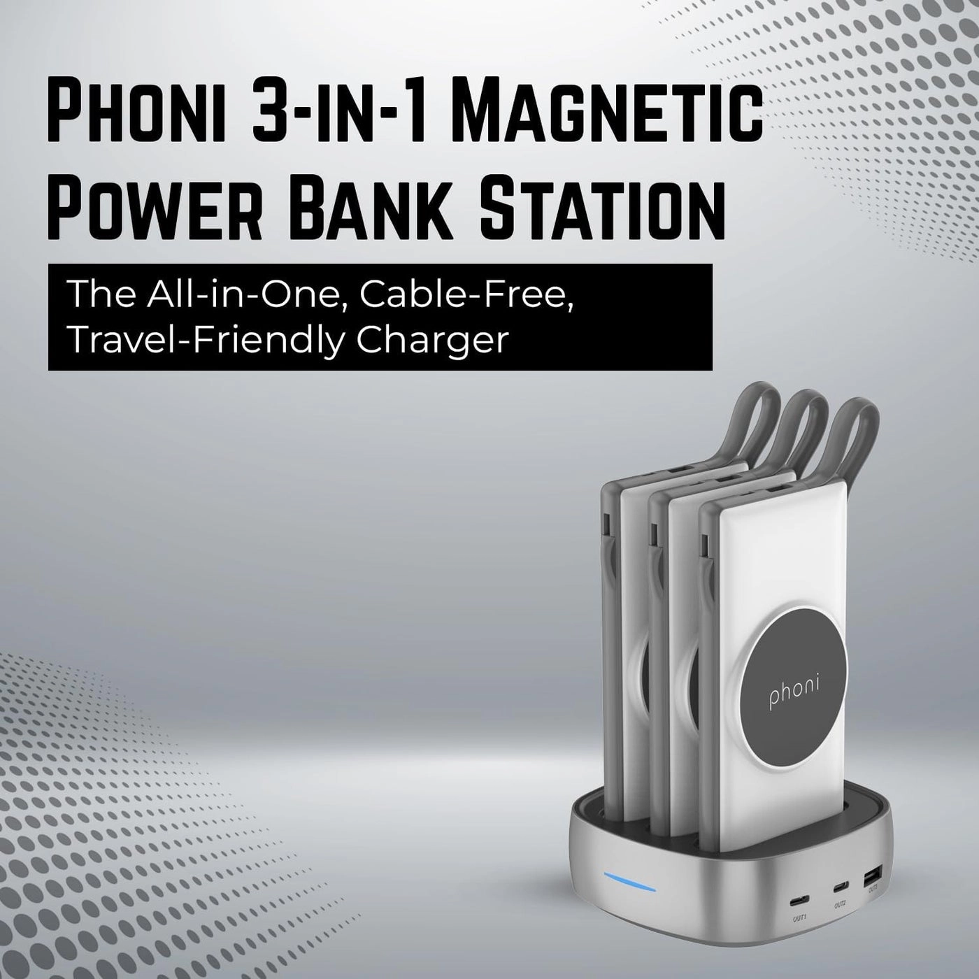 3 in 1 Magnetic Magsafe - 10000mAh 18W Fast-Charging Wireless charging
