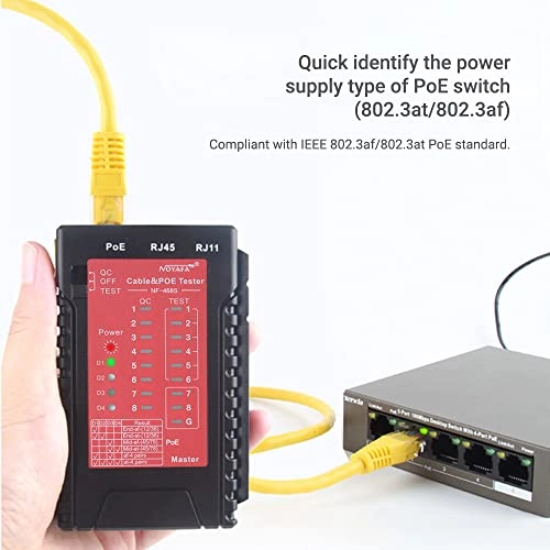 Network Cable & PoE Tester - RJ45 RJ11 RJ12 PoE
