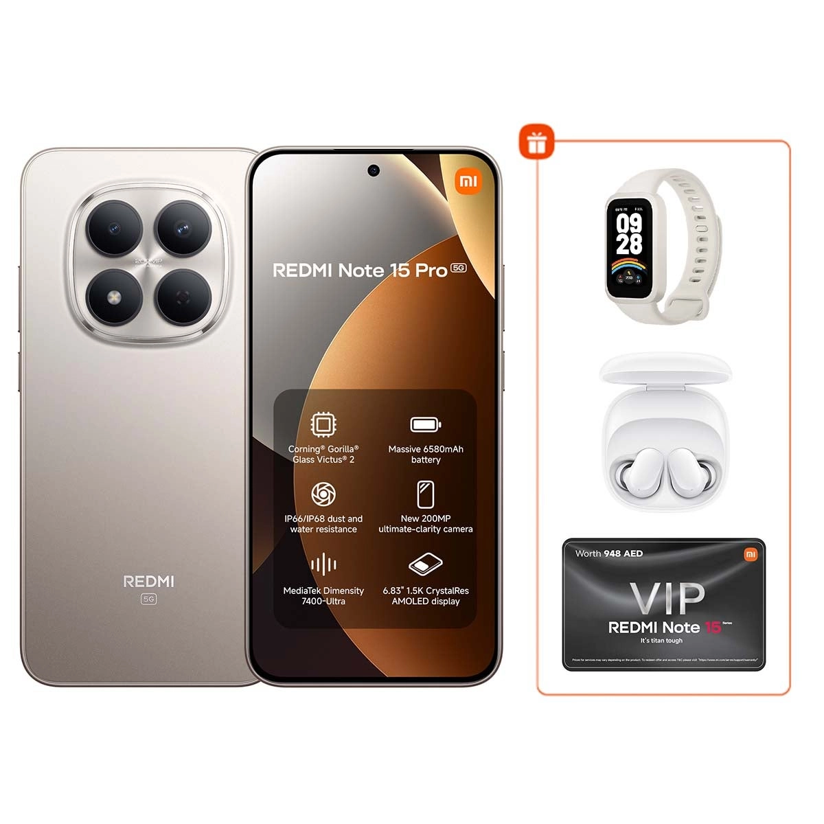 Redmi Note 15 Pro - 8GB 256GB + smart band 9 active + Buds 6 Play
