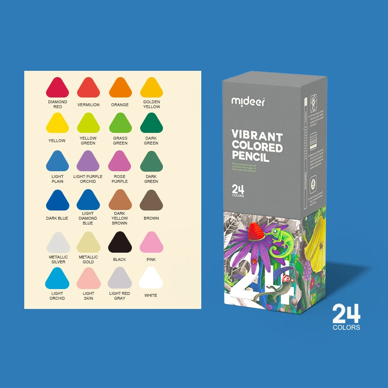 Vibrant Coloring Pencils - 24