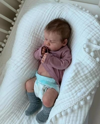 Reborn Baby Doll - 18 Inch Silicone Vinyl Rooted Hair Bundle