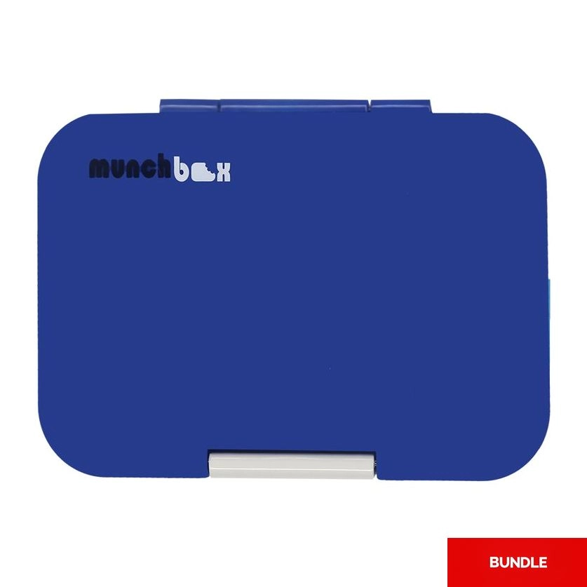 MUNCHBOX Munchi Snack - Seaside Blue Blue/White Bundle