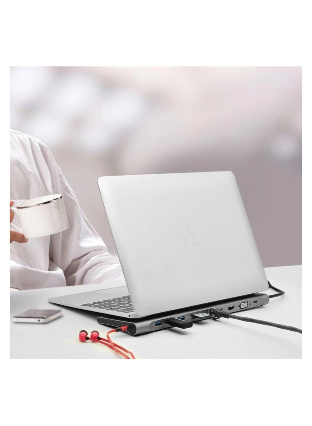 USB C Multi function Docking Station - 14 In 1 grey