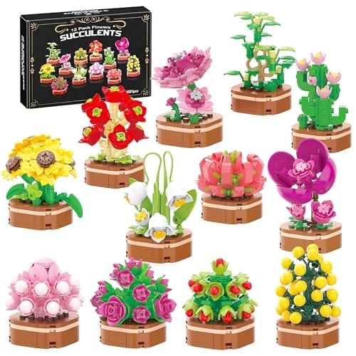 Flower Succulent Building Blocks Set - 1001 pcs Botanical