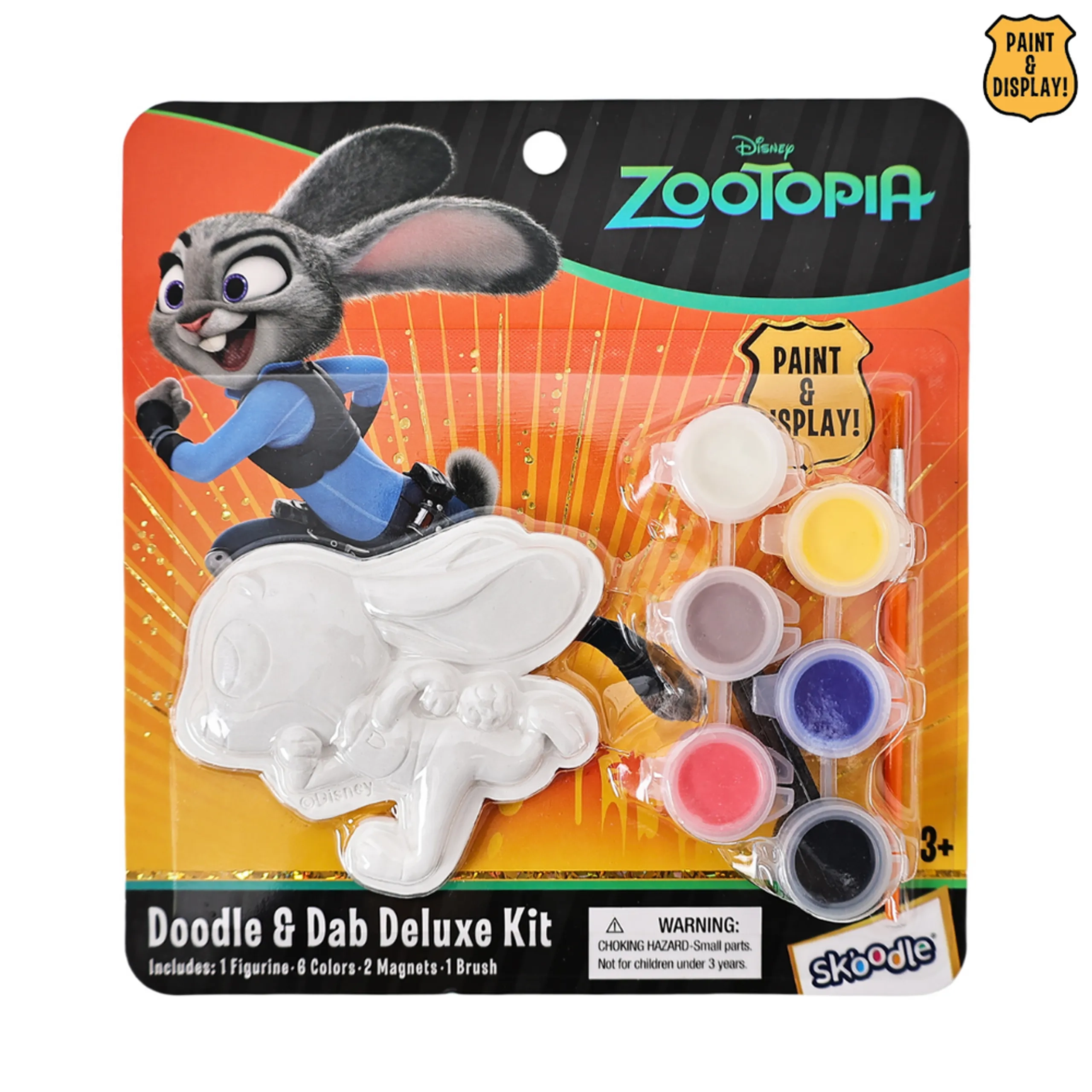 Zootopia Paint Your Own Judy Hopps Figurine Kit - 1 Figure 6 Colors 2 Magnets 1 Brush