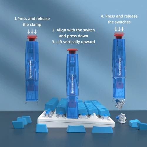 2-in-1 Keycap Switch Puller - 304 Stainless Steel Blue