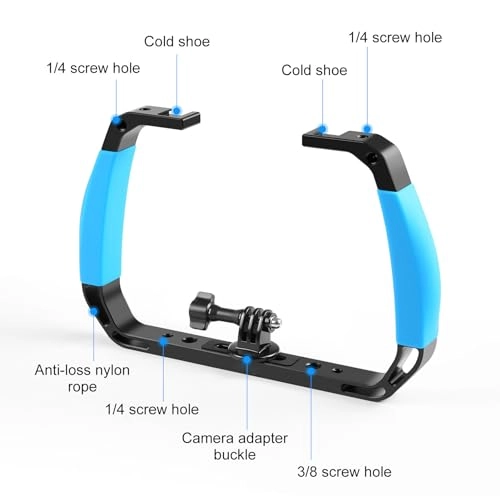 Underwater Diving Rig - Tray Mount 2 Cold Shoe 1/4in 3/8in