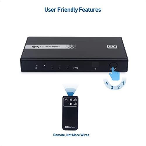 4-Port HDMI 2.1 Switch - 48Gbps 4K 120Hz 8K 60Hz