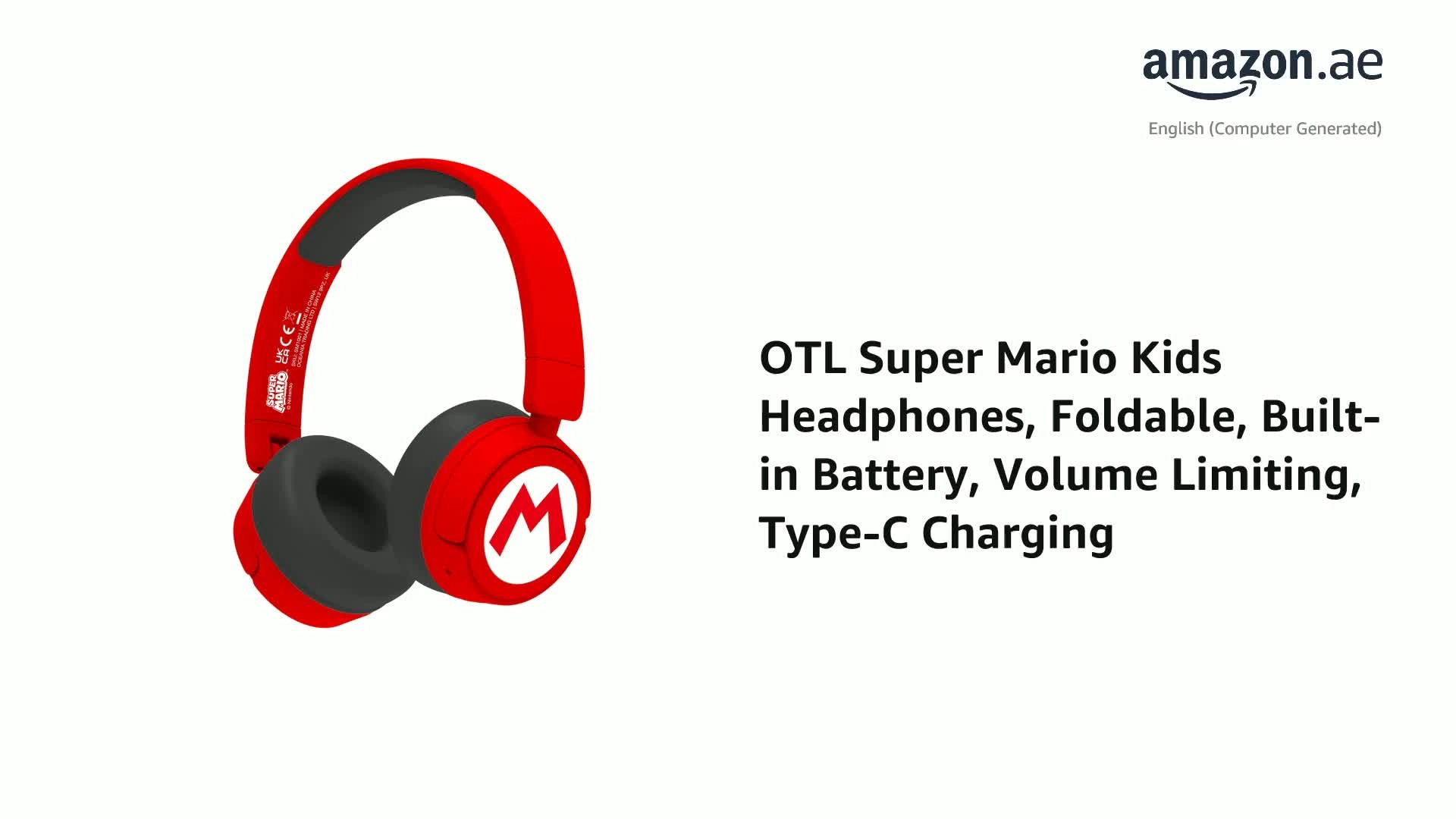 Super Mario Logo Kids - Wireless Headphone