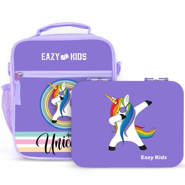 Unicorn 6 Compartment Bento Lunch Box + Lunch Bag