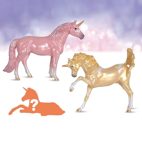 Unicorn Foal Surprise - Sparkling Canyon Family - Mare + Stallion + Foal (B-SM-10298) 3 pcs