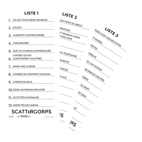 Scattergories - French