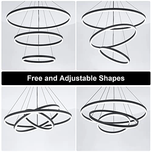 3 Rings LED Chandelier - 39.4 inches