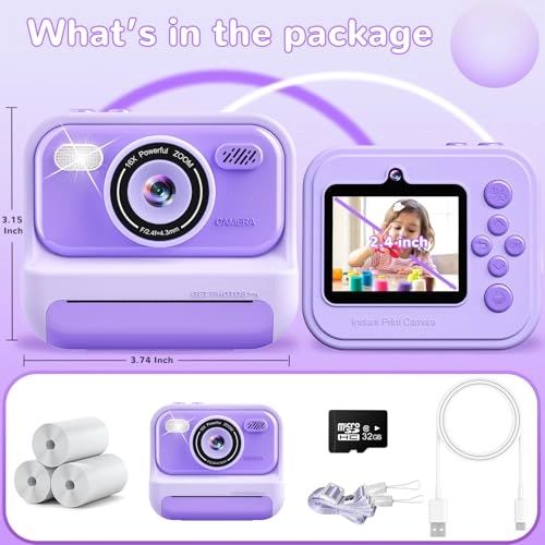 CA-01 - 2.4-inch Screen Instant Print Purple