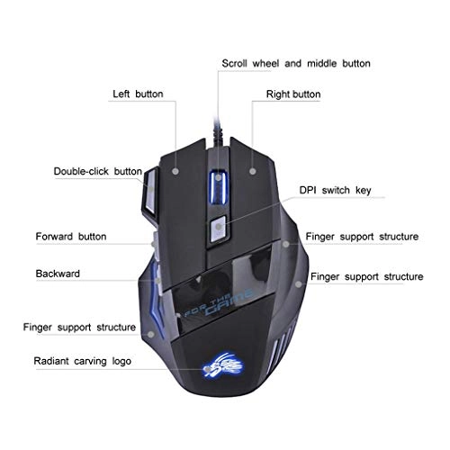 5500DPI LED Optical Gaming Mouse - Wired