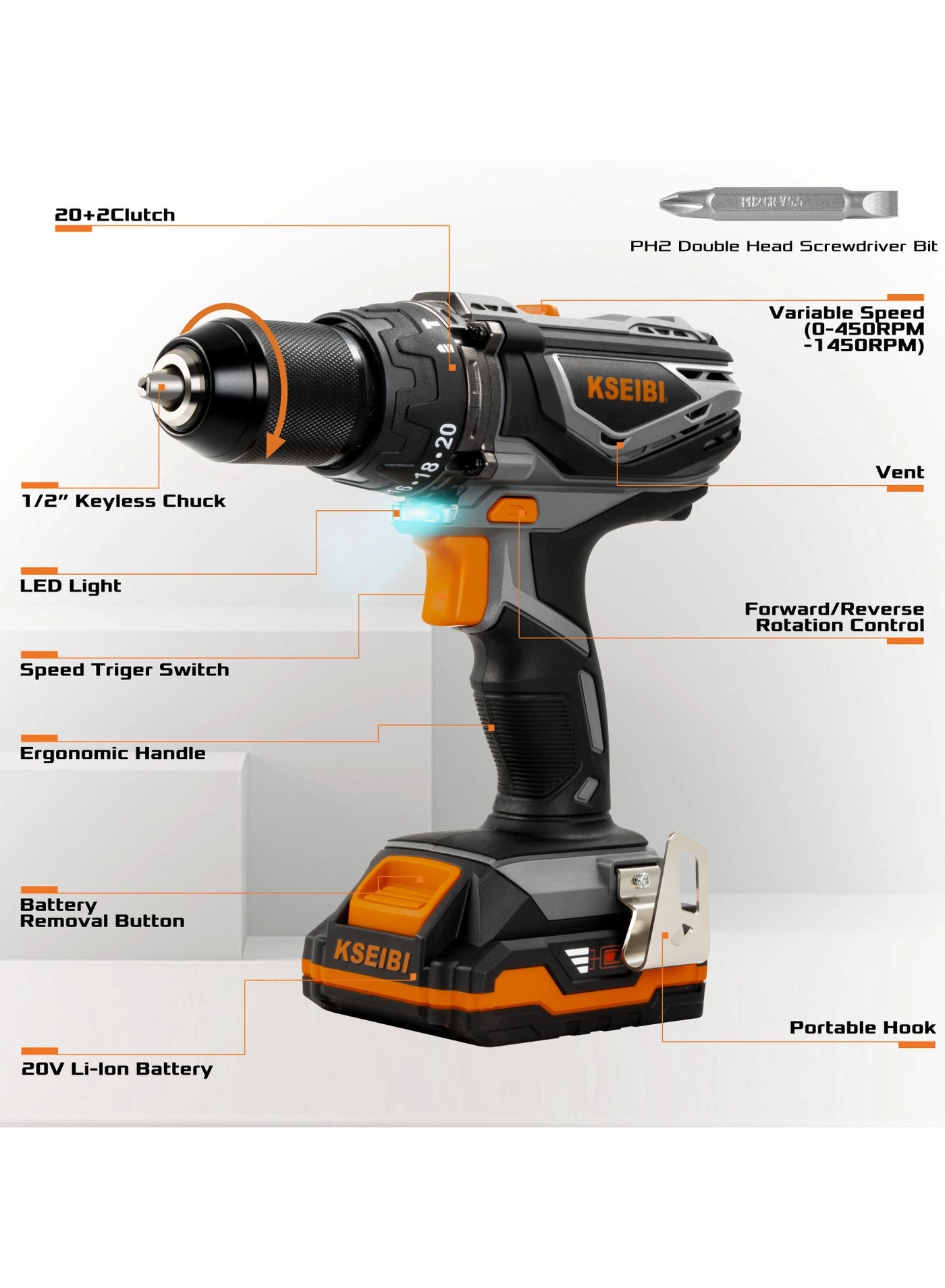 710205 - 20V Cordless Hammer Drill Driver Kit