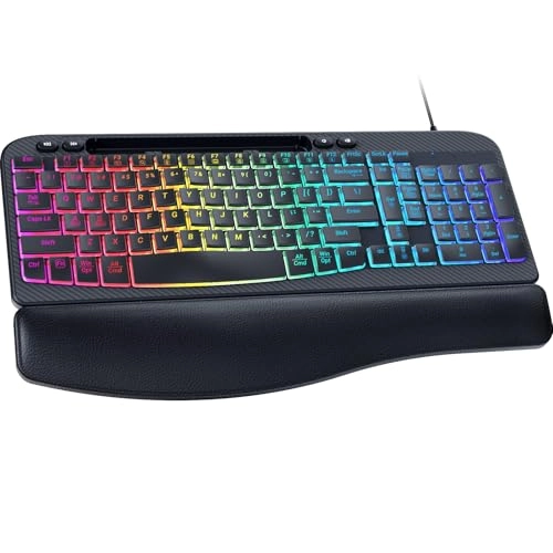 Ergonomic Backlit Keyboard - Wired