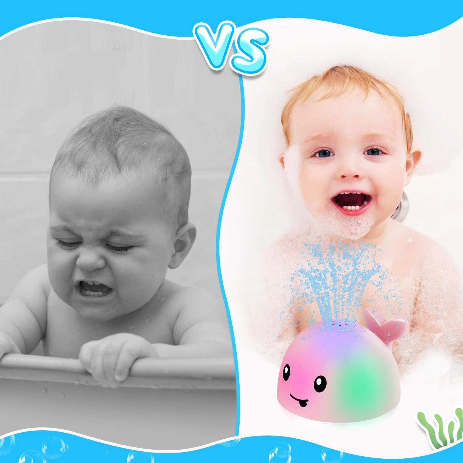 Whale Bath Toy - Light Up Rechargeable Sprinkler